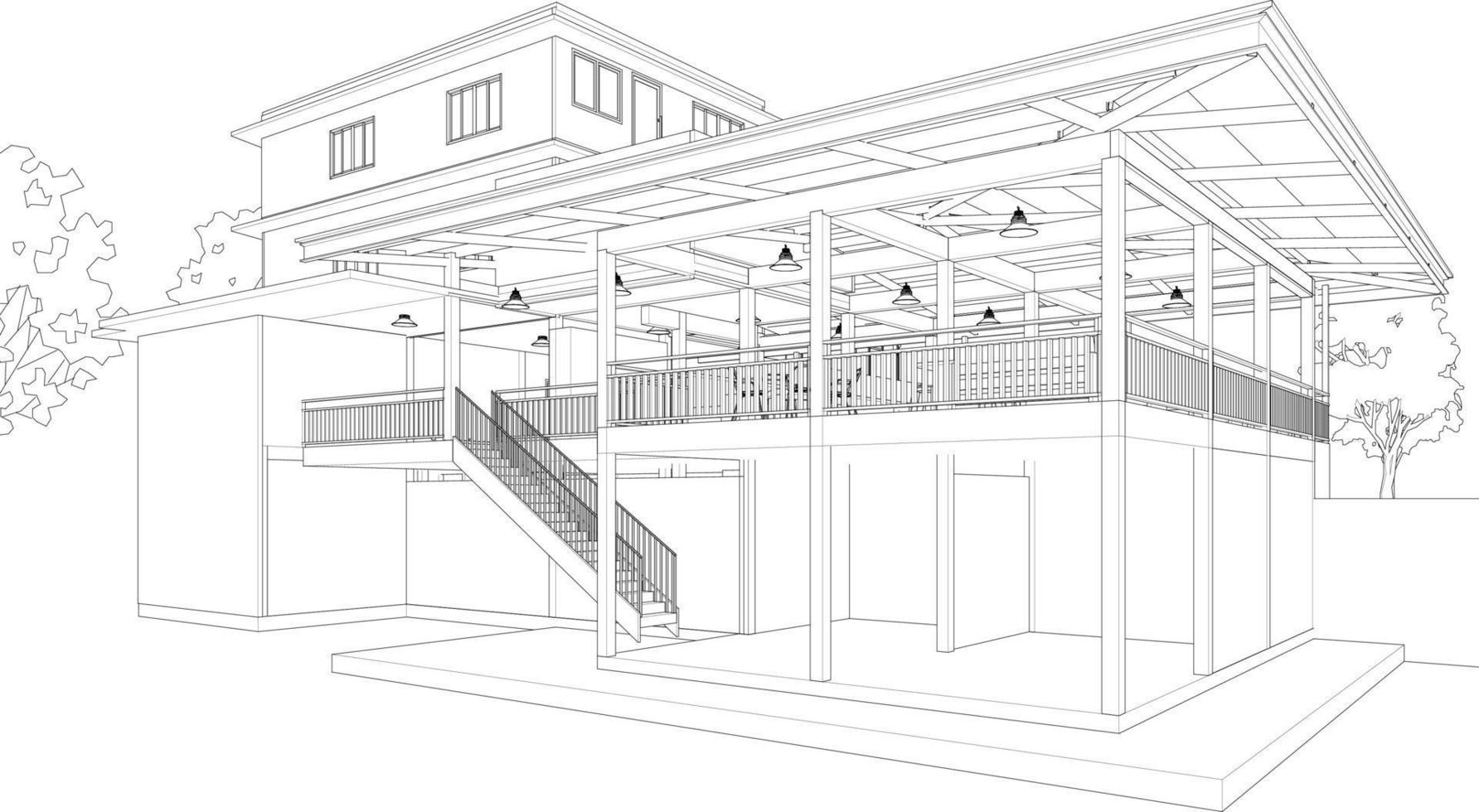 3d illustration du projet de construction vecteur