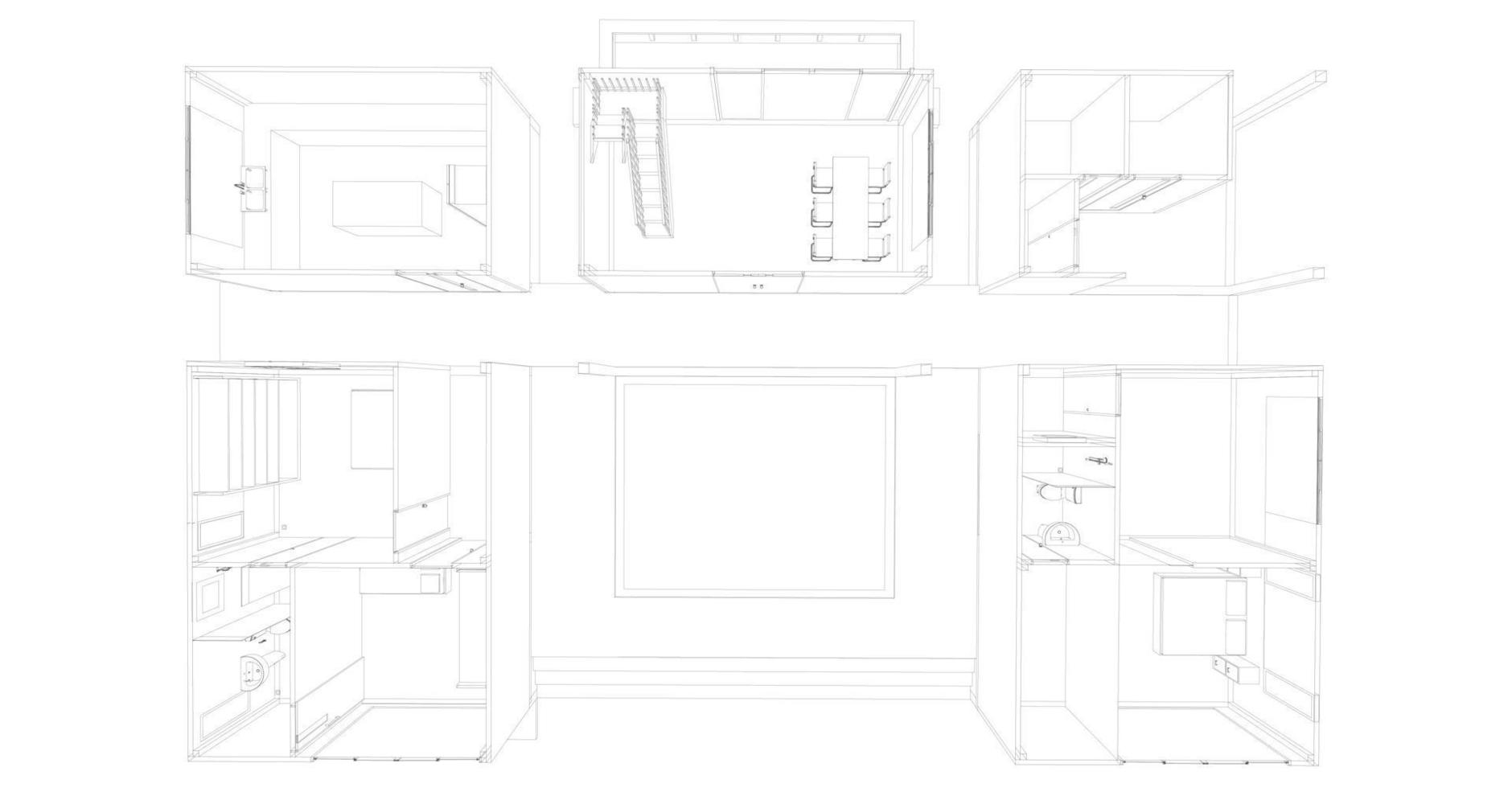 3d illustration du projet de construction vecteur