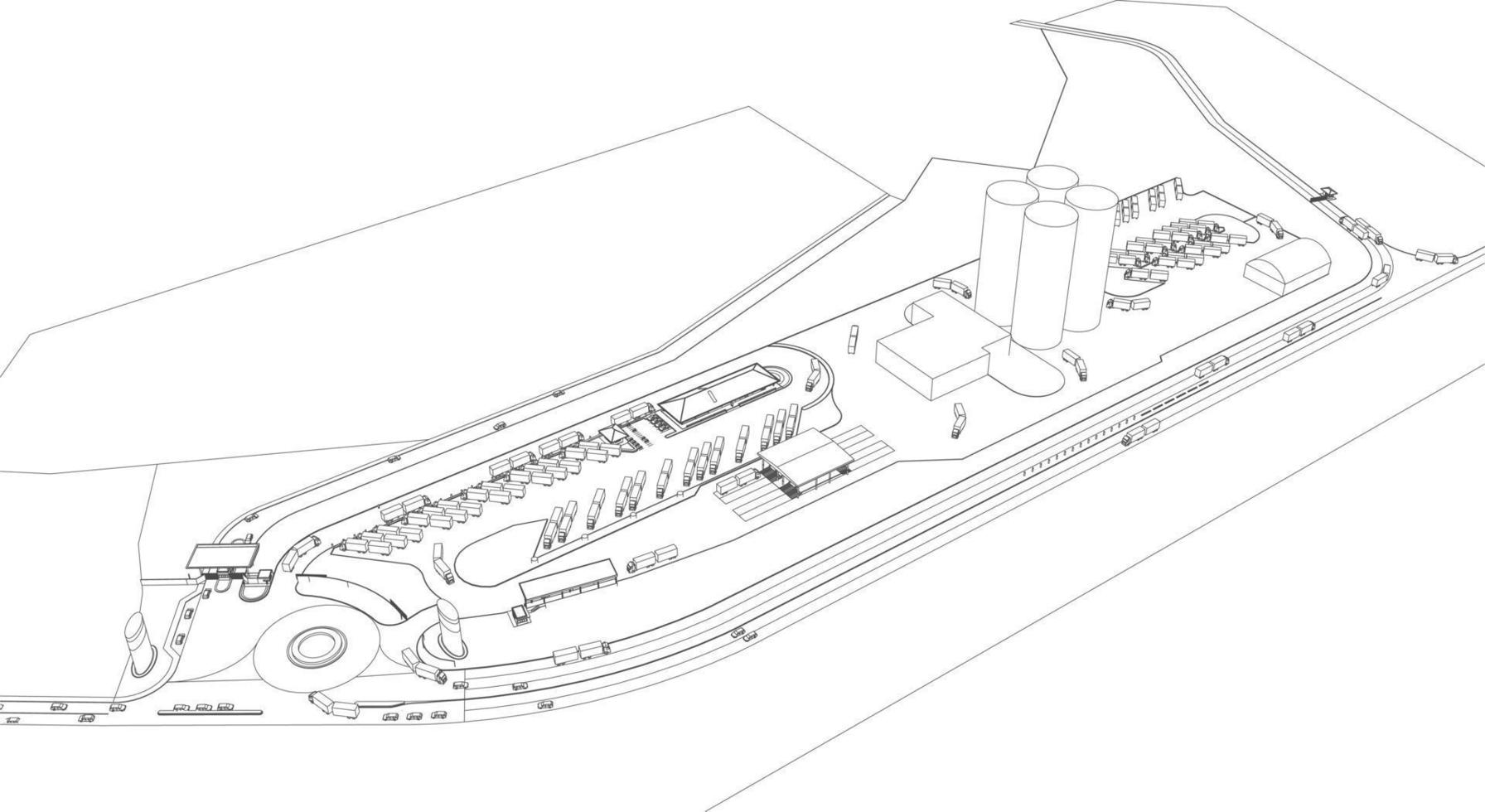 3d illustration du projet de construction vecteur