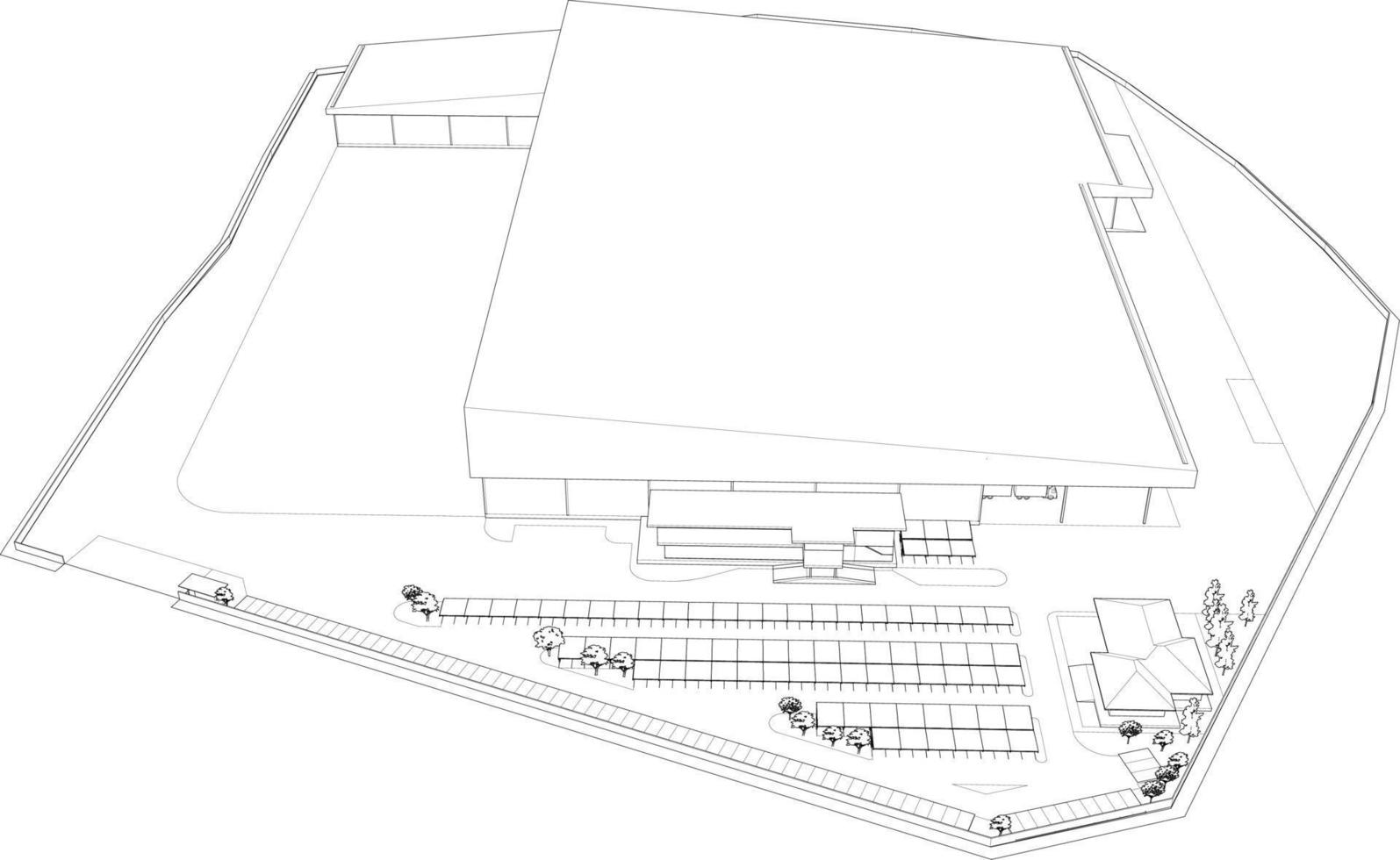 3d illustration du projet de construction vecteur