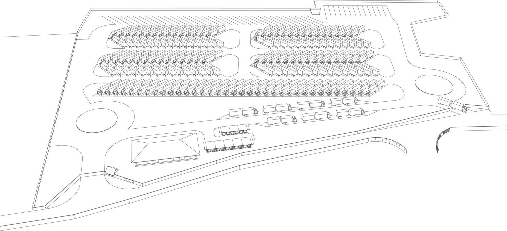 3d illustration du projet de construction vecteur