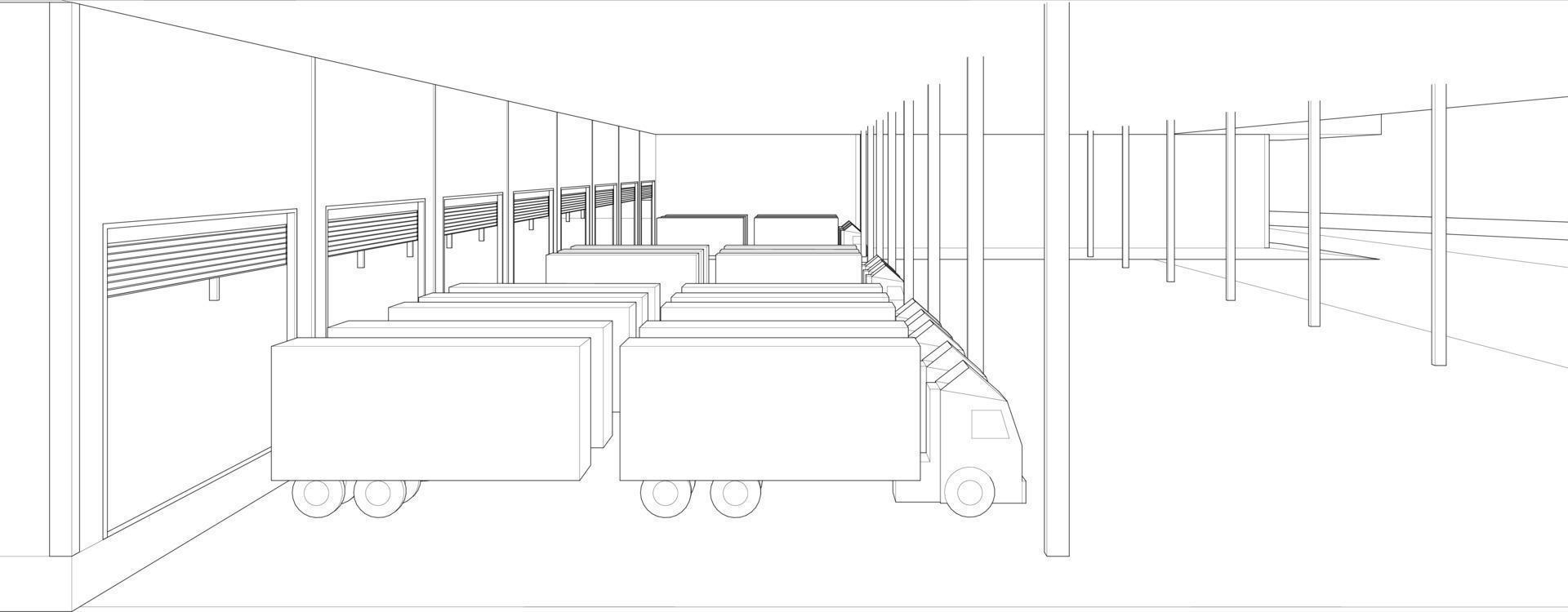 3d illustration du projet de construction vecteur