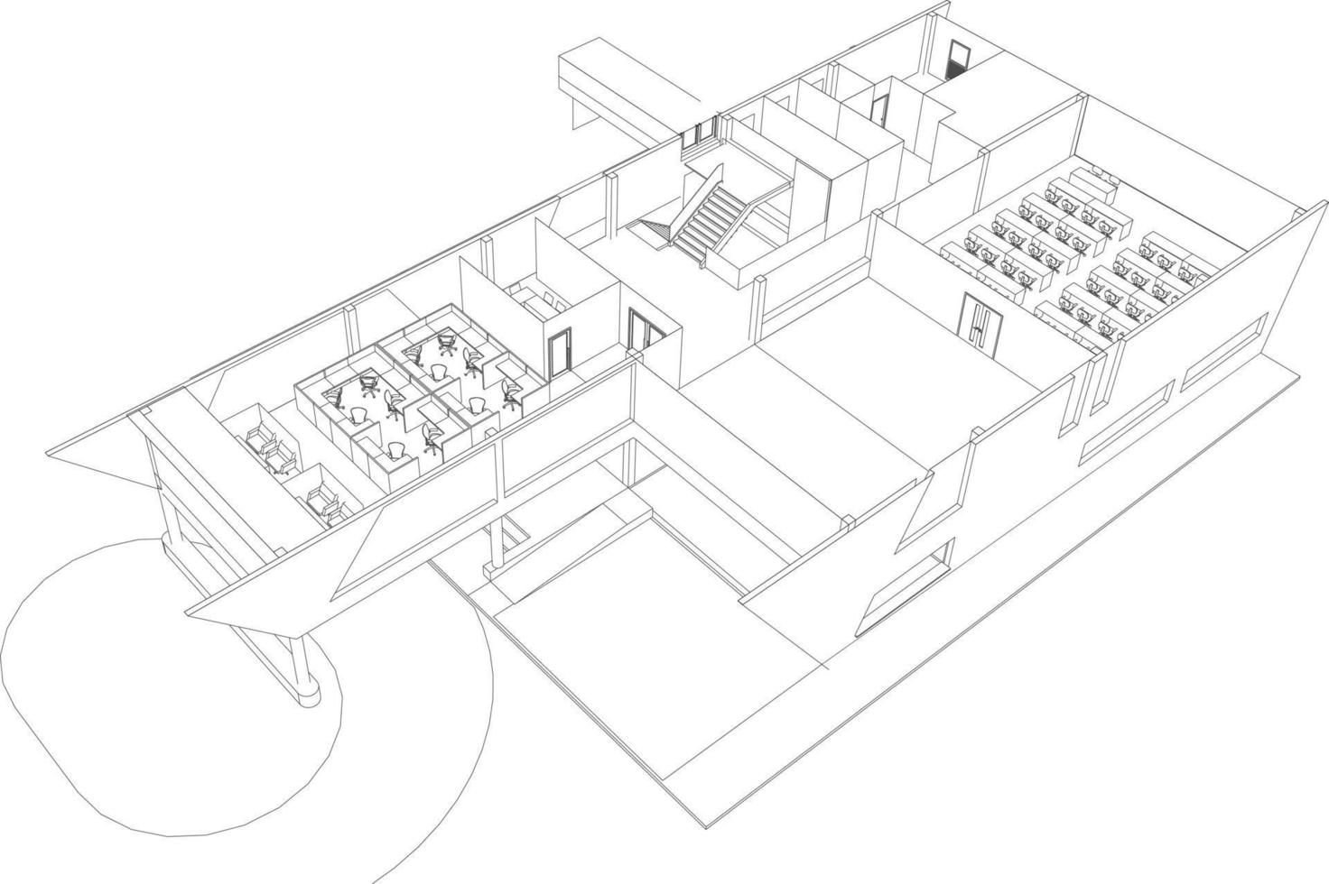 3d illustration du projet de construction vecteur