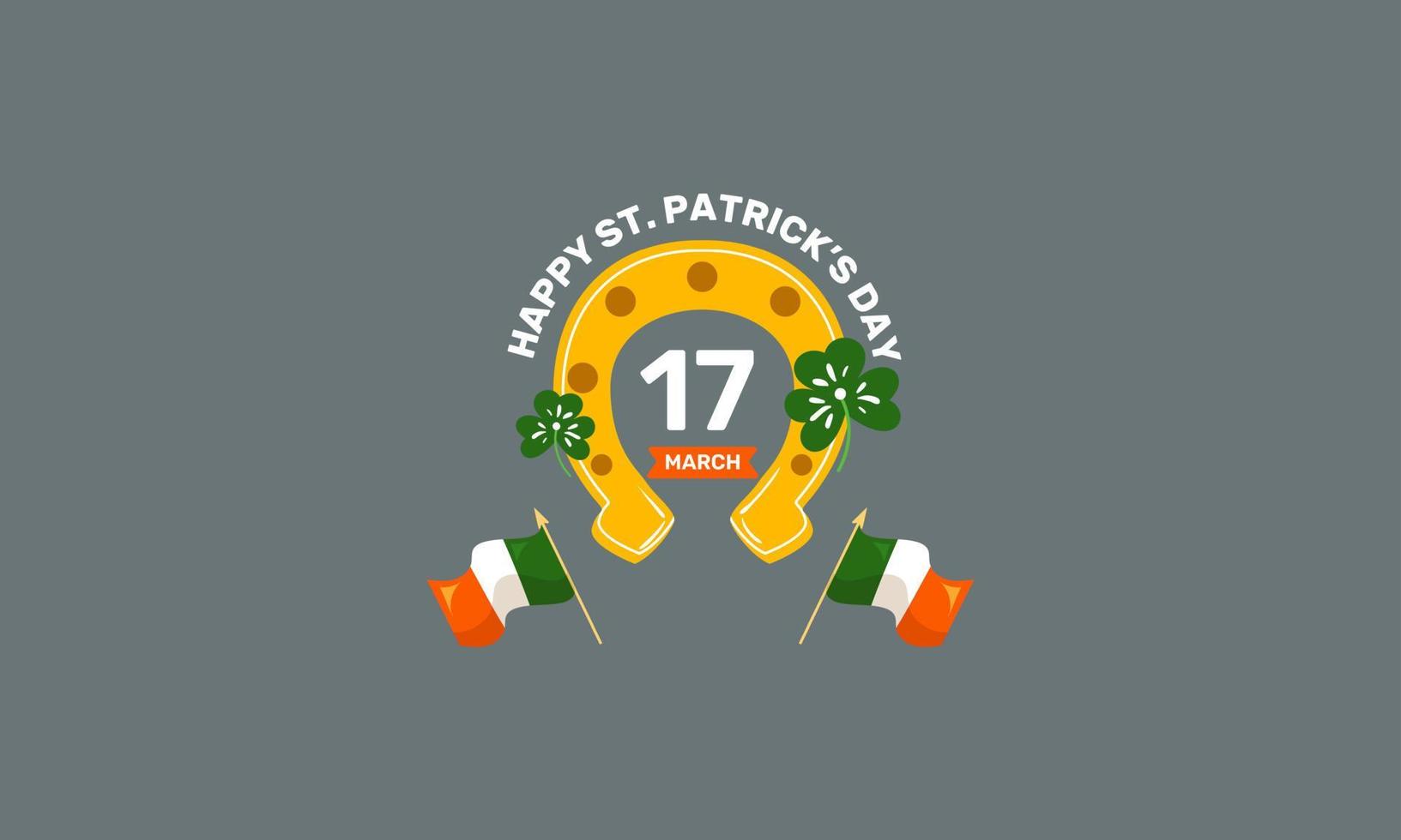 modèle de bannière happy st patrick day design plat vectoriel