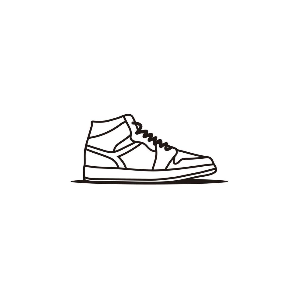 sneaker chaussure line art logo design icône vecteur