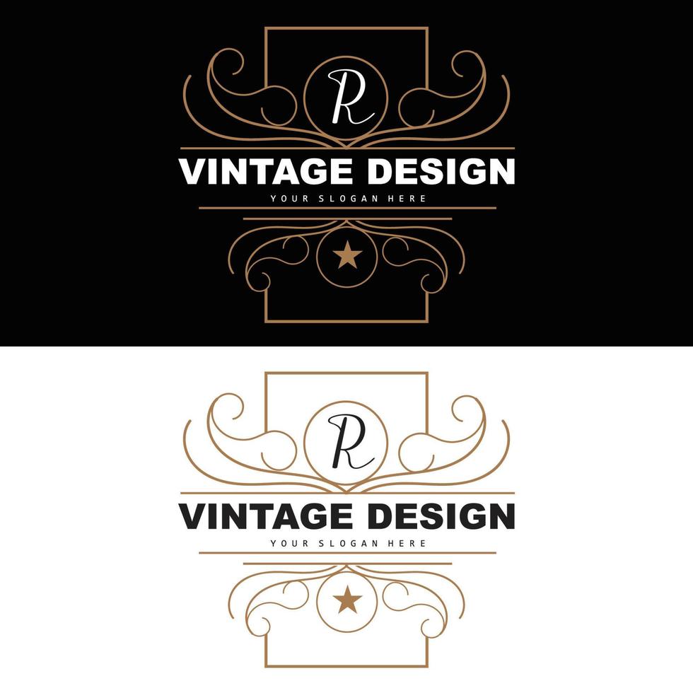 design vintage rétro, logo d'ornement vectoriel minimaliste luxueux, avec style mandala et batik, illustration de marque de produit, invitation, bannière, mode