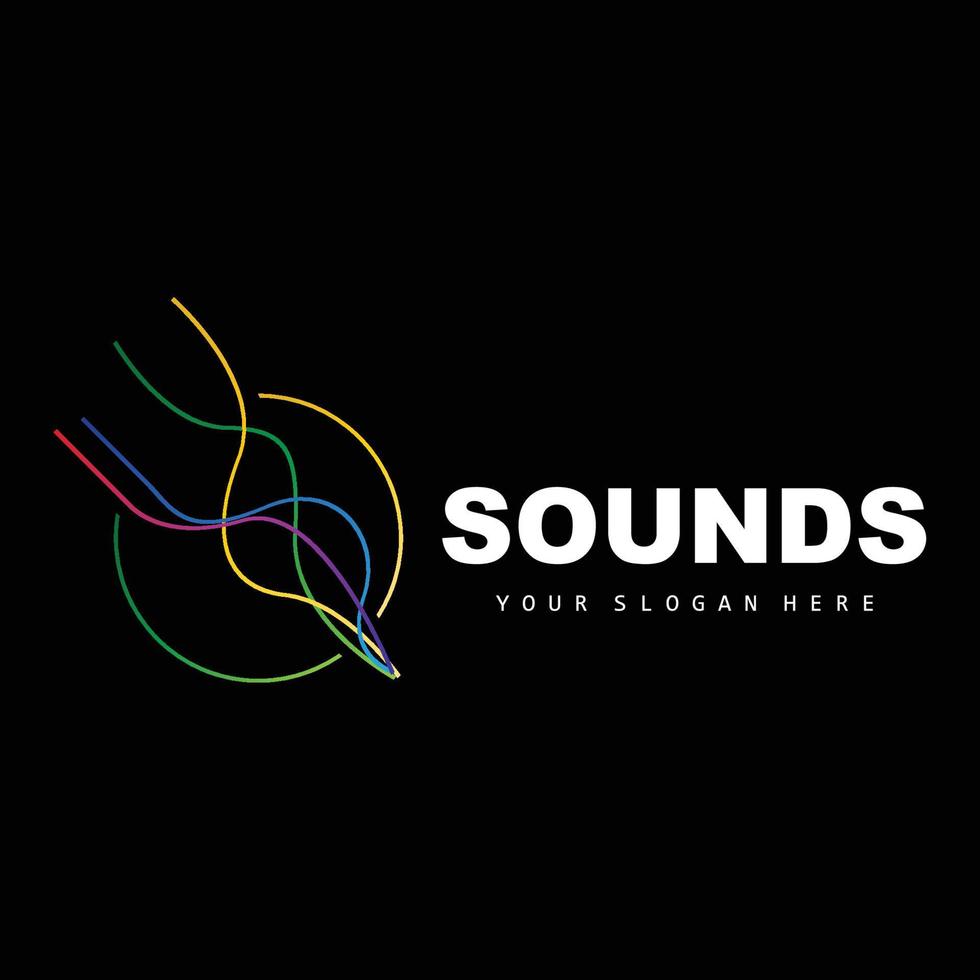 logo d'onde sonore, conception d'égaliseur, vibration d'onde musicale, icône vectorielle simple avec style de ligne vecteur