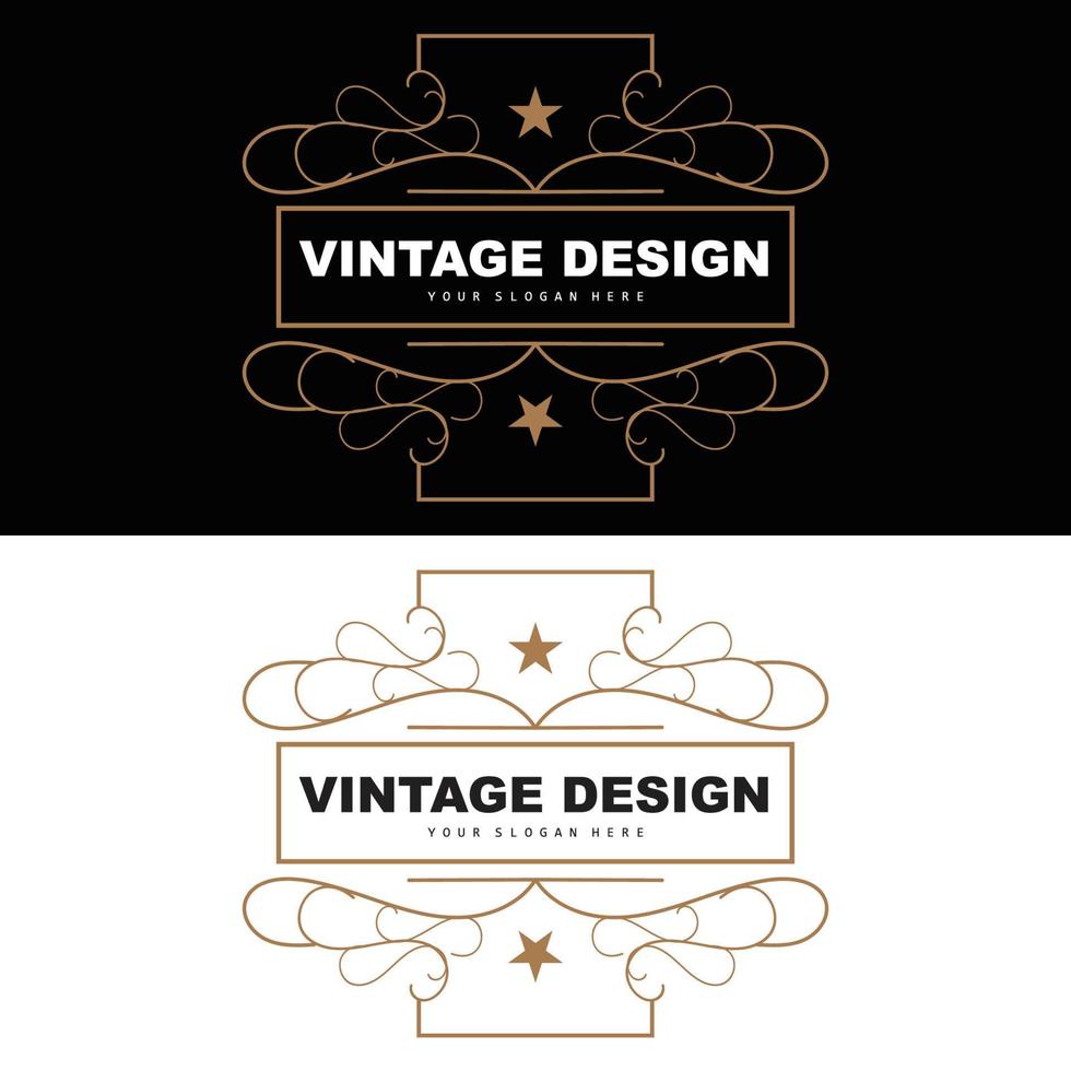 design vintage rétro, logo d'ornement vectoriel minimaliste luxueux, avec style mandala et batik, illustration de marque de produit, invitation, bannière, mode