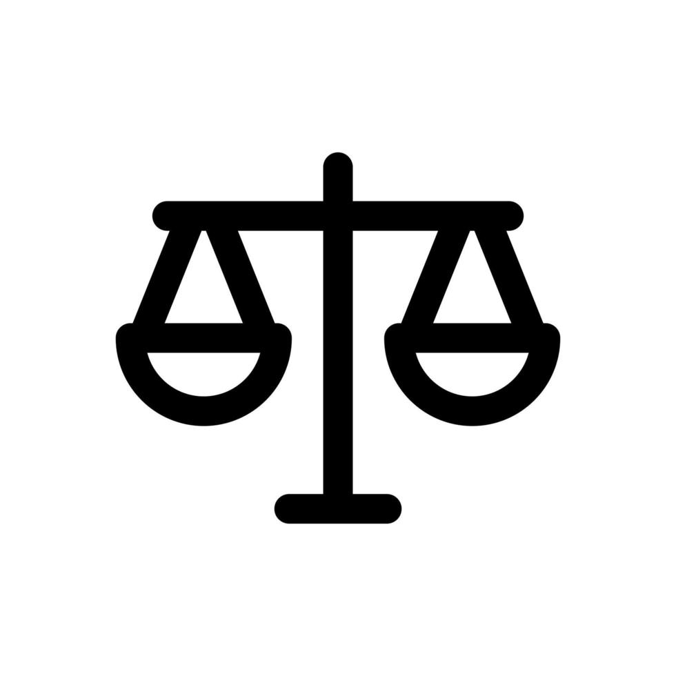 échelle de la justice icône logo vectoriel sur fond blanc