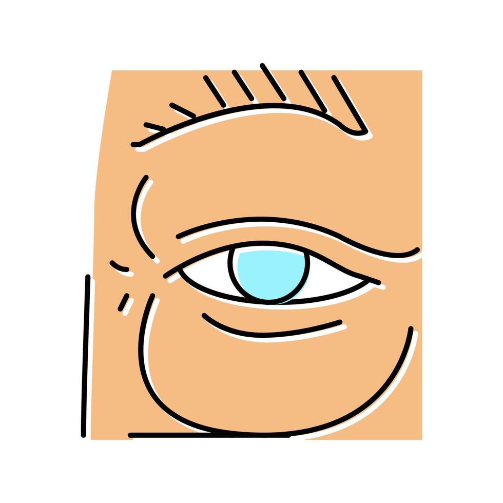 illustration vectorielle de l'icône de couleur de l'œdème du sac pour les yeux vecteur