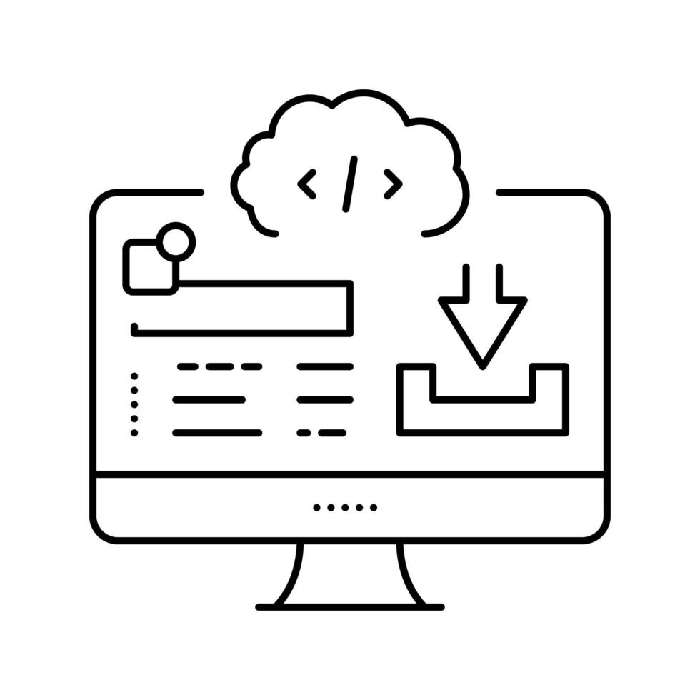 illustration vectorielle de l'icône de la ligne du logiciel de plate-forme vecteur