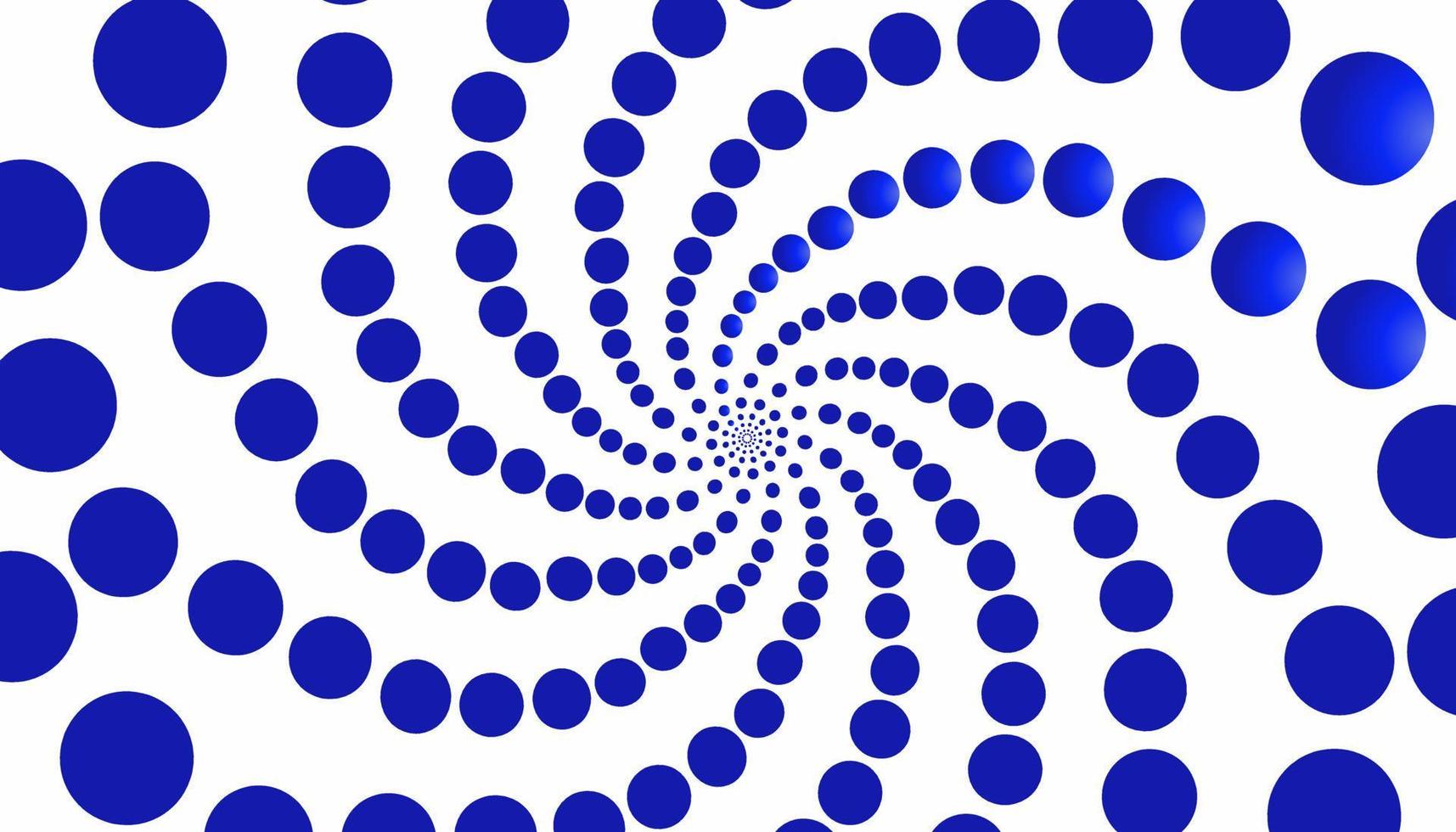 fond abstrait avec des boules en spirale bleues vecteur