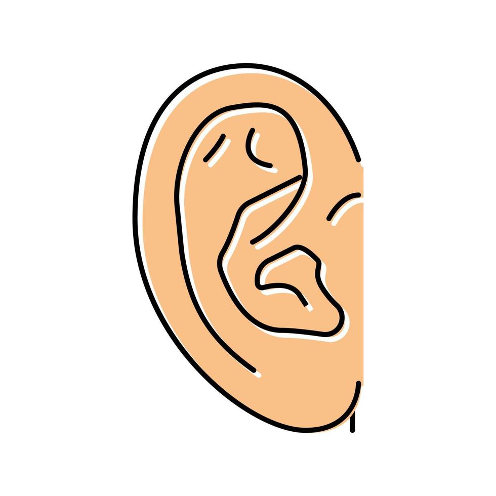 oreille tête partie couleur icône illustration vectorielle vecteur