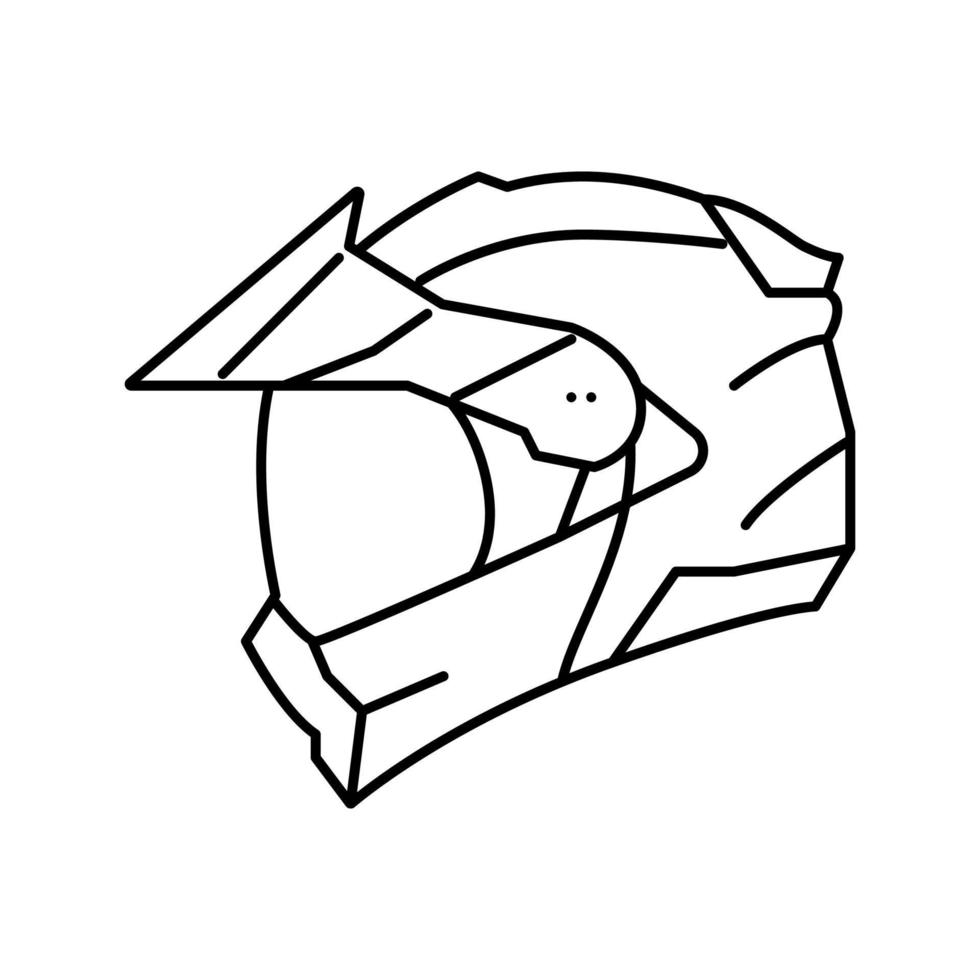illustration vectorielle d'icône de ligne de casque de moto modulaire vecteur