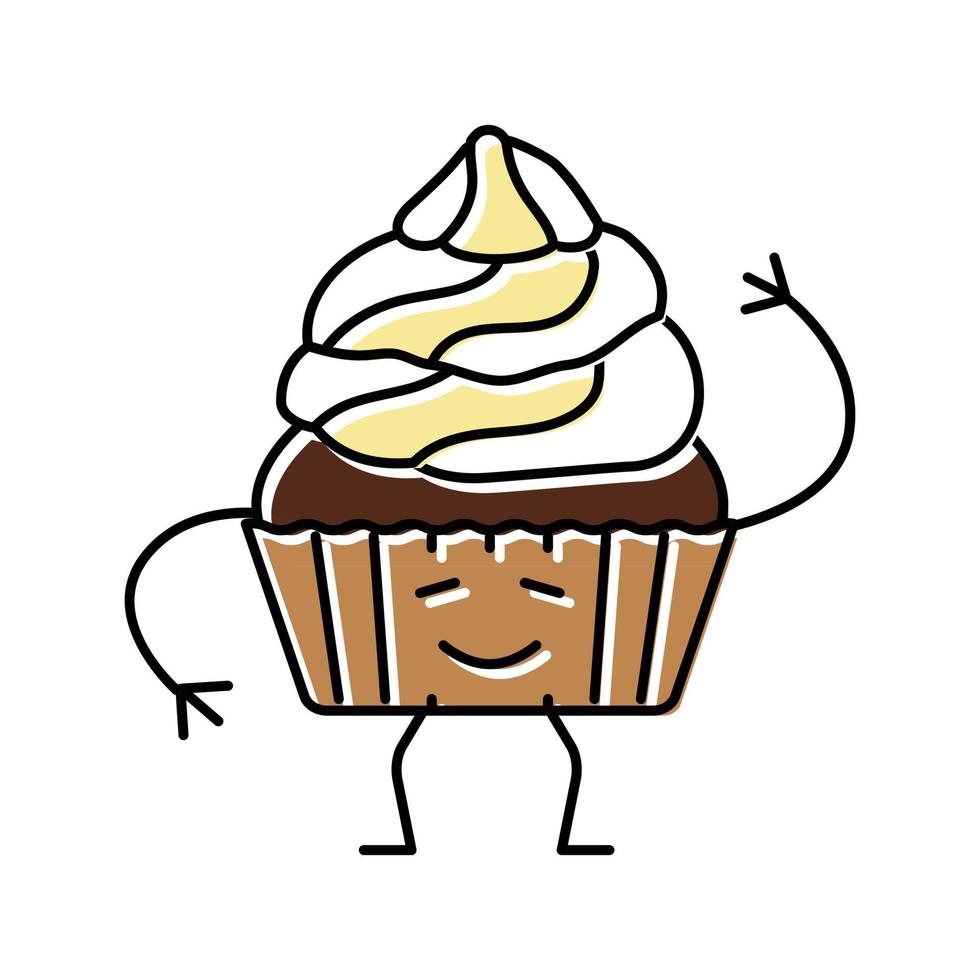 cupcake dessert caractère couleur icône illustration vectorielle vecteur