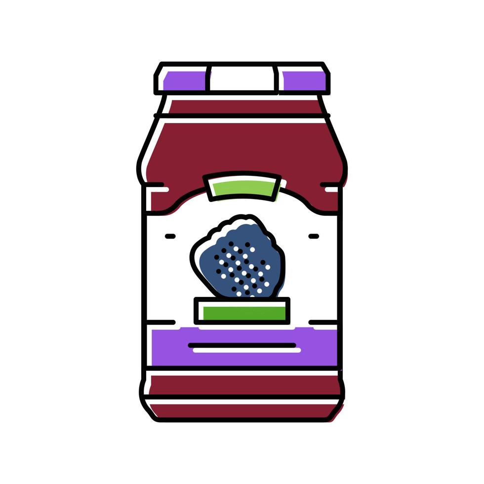 confiture, blackberry, icône couleur, vecteur, illustration vecteur