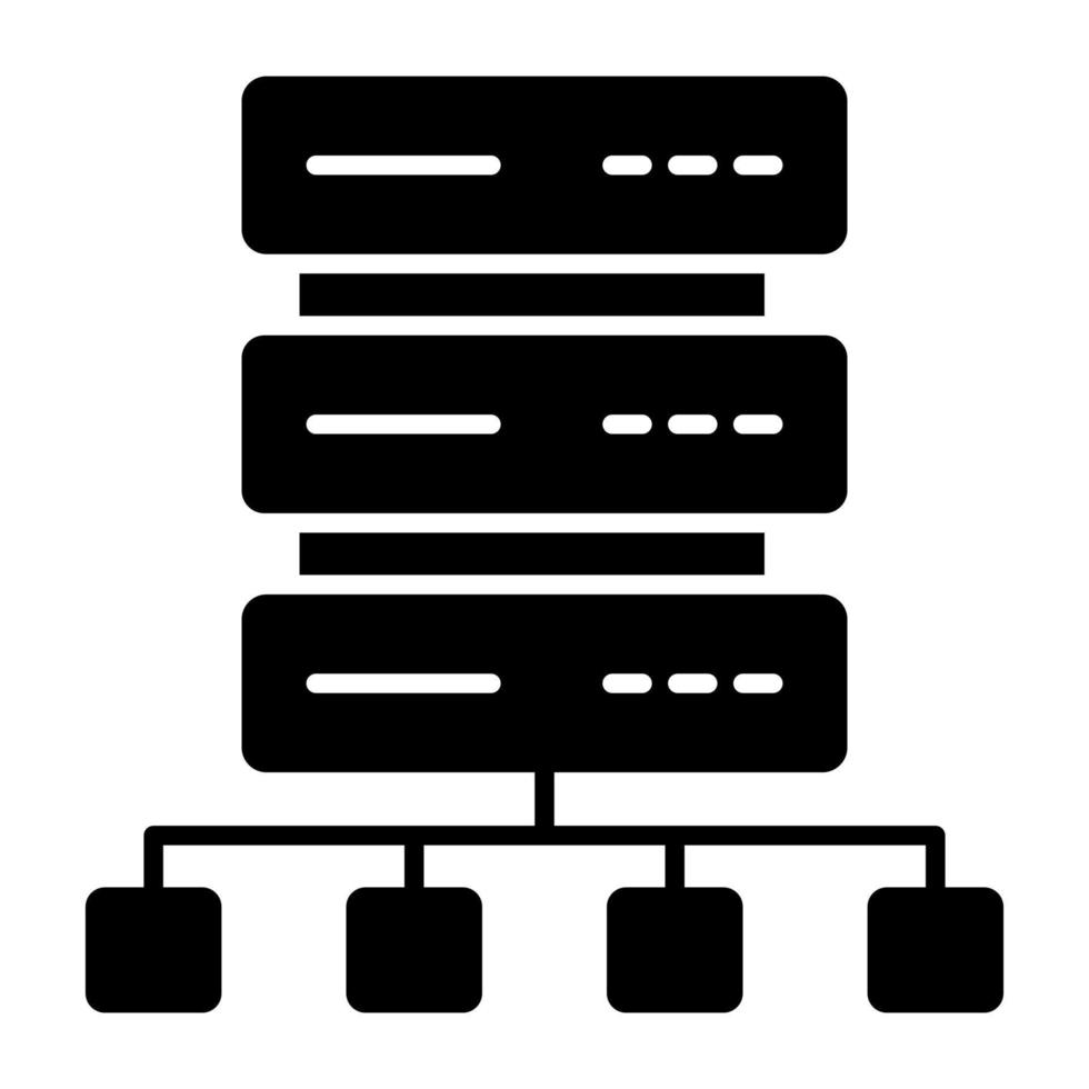 icône de conception moderne du réseau de serveurs vecteur
