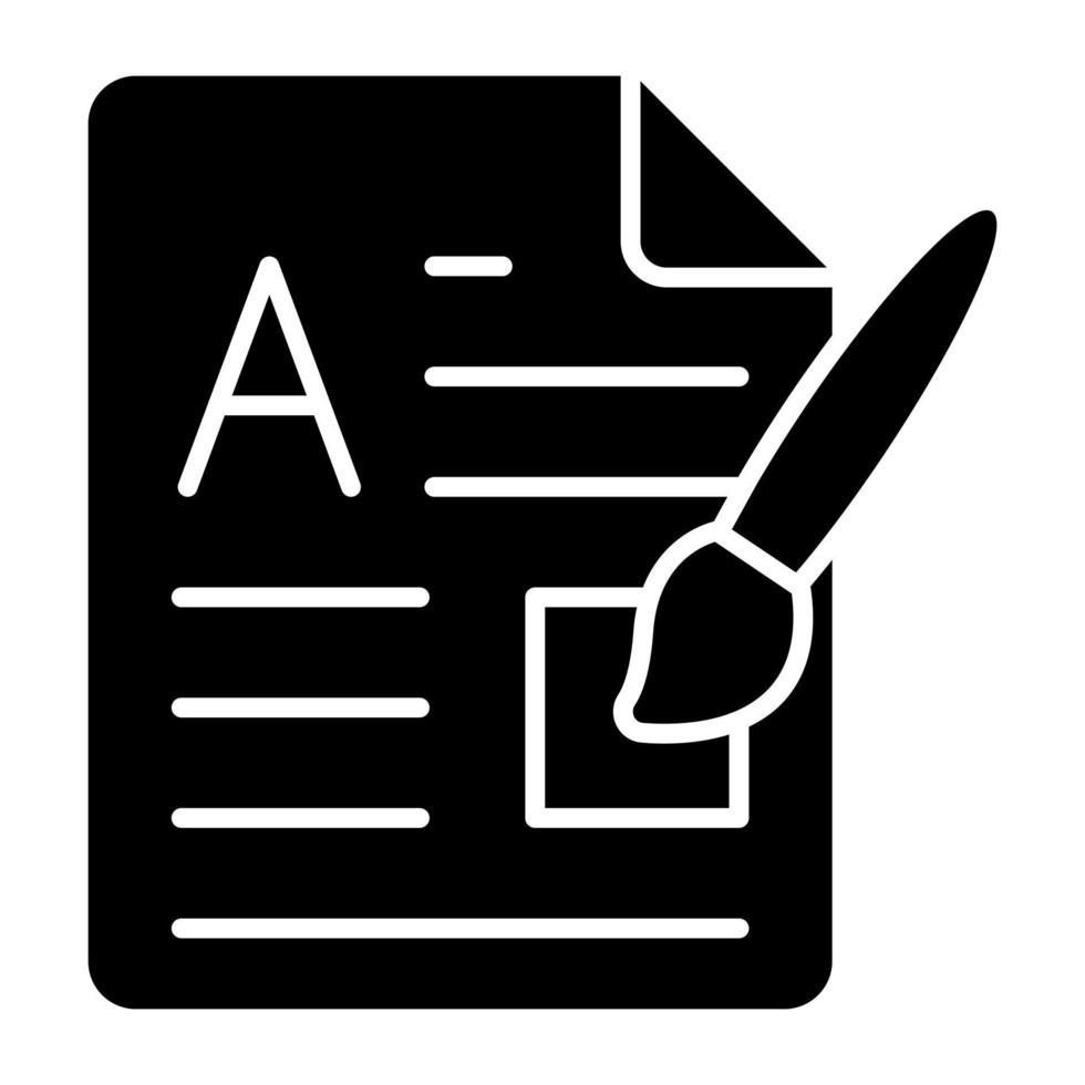 icône de conception modifiable de l'écriture d'un article vecteur