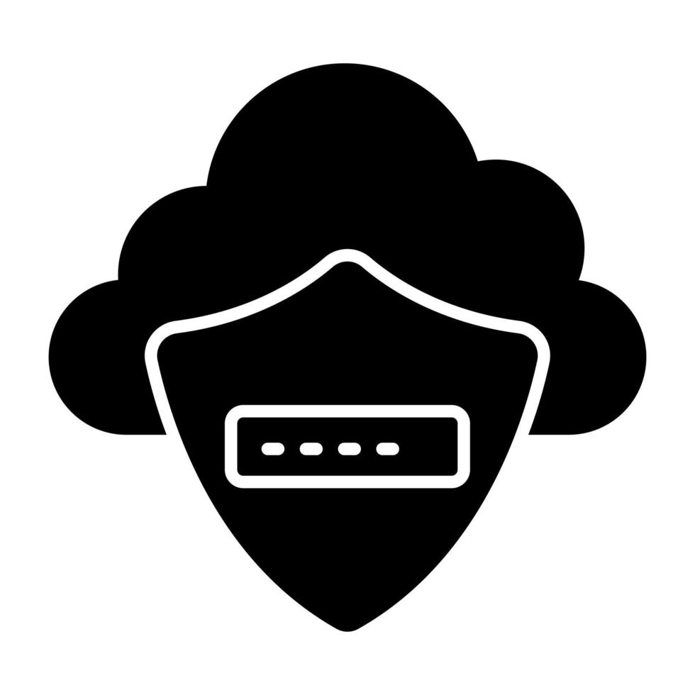 icône de conception modifiable de la sécurité du cloud vecteur