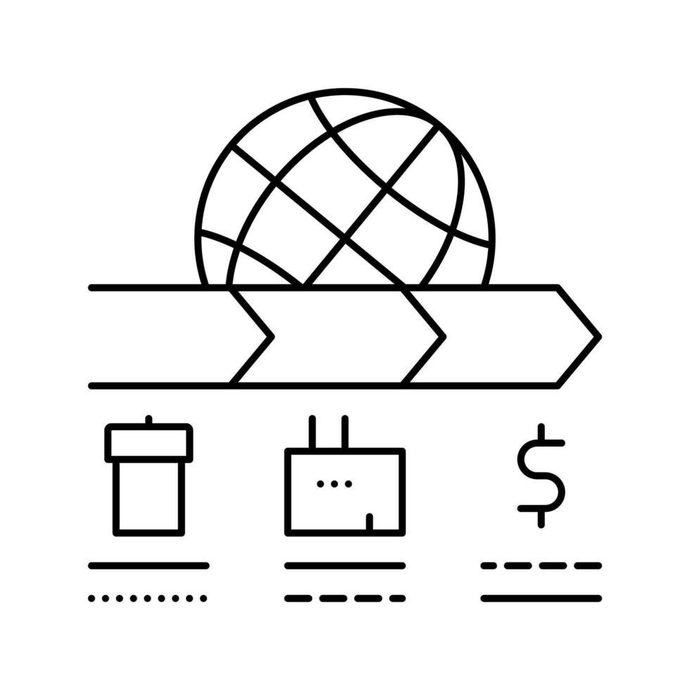 illustration vectorielle de l'icône de la ligne de l'industrie écologique vecteur