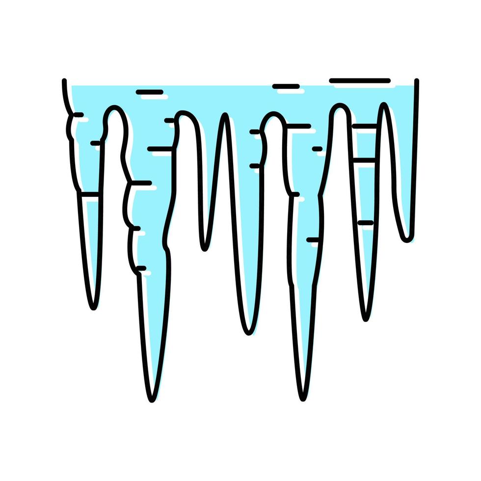 Icicle hiver couleur icône illustration vectorielle vecteur