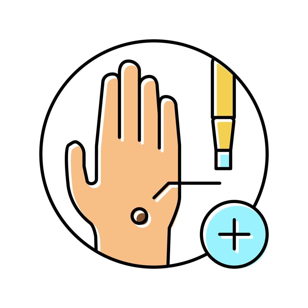 illustration vectorielle d'icône de couleur de biopsie cutanée vecteur