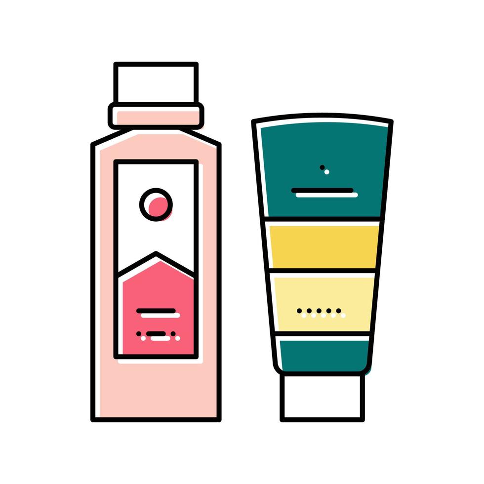 peel and face scrub gel container et peeling soap bottle color vecteur