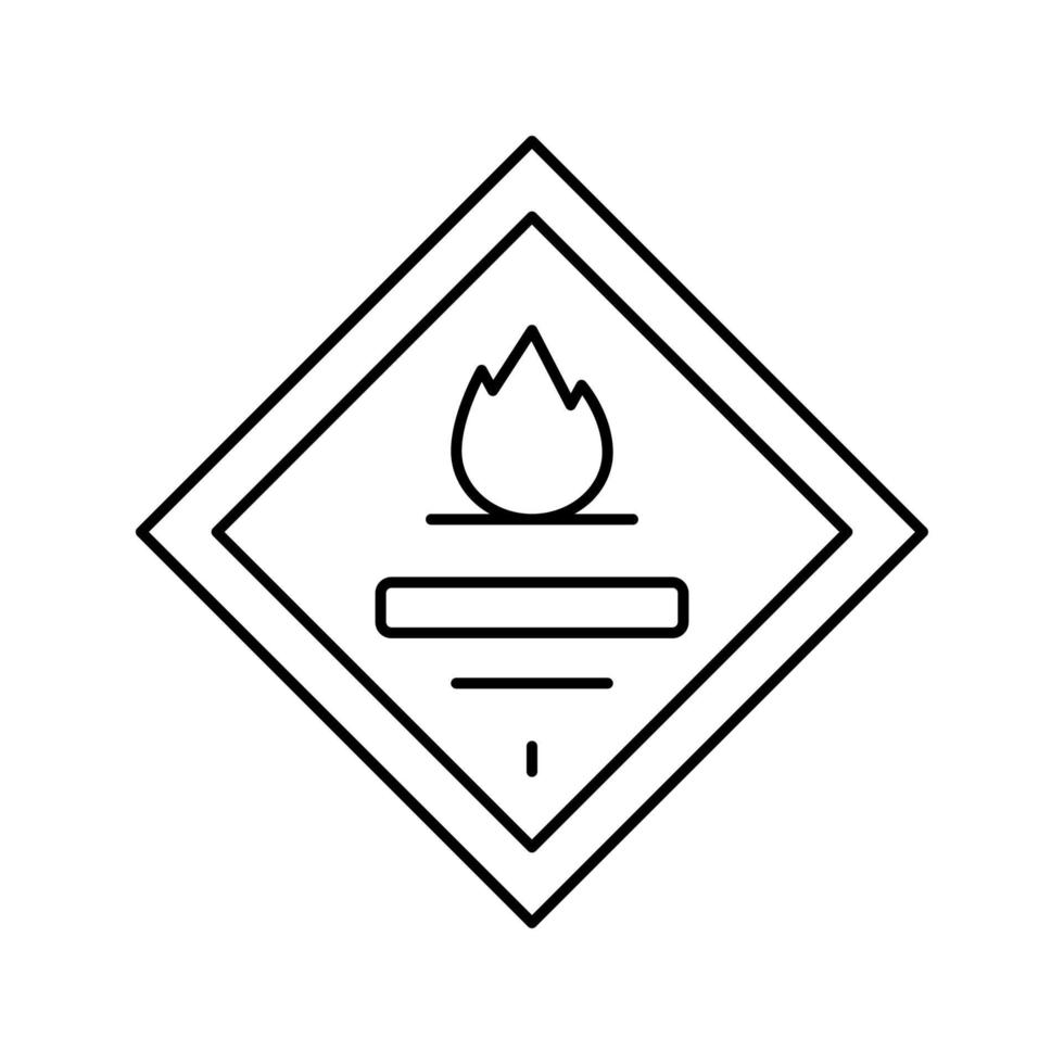 illustration vectorielle d'icône de ligne de signe inflammable vecteur