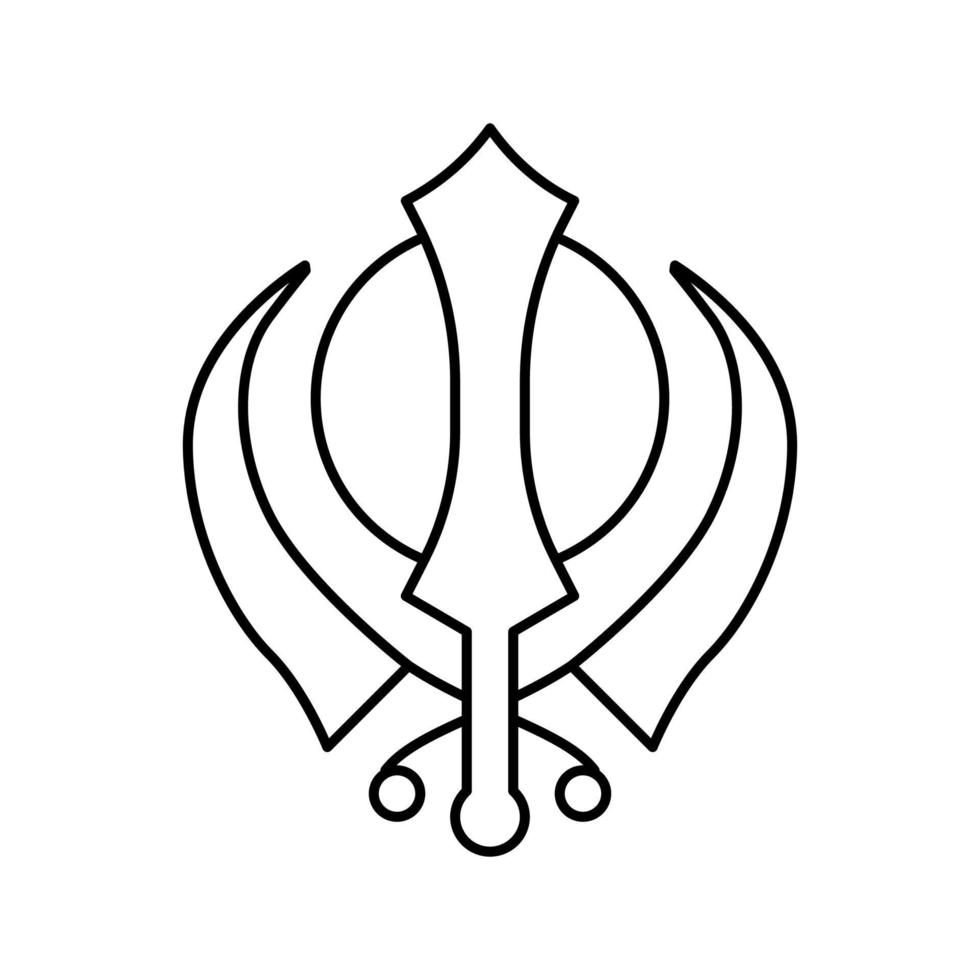 illustration vectorielle de l'icône de la ligne de religion sikhisme vecteur