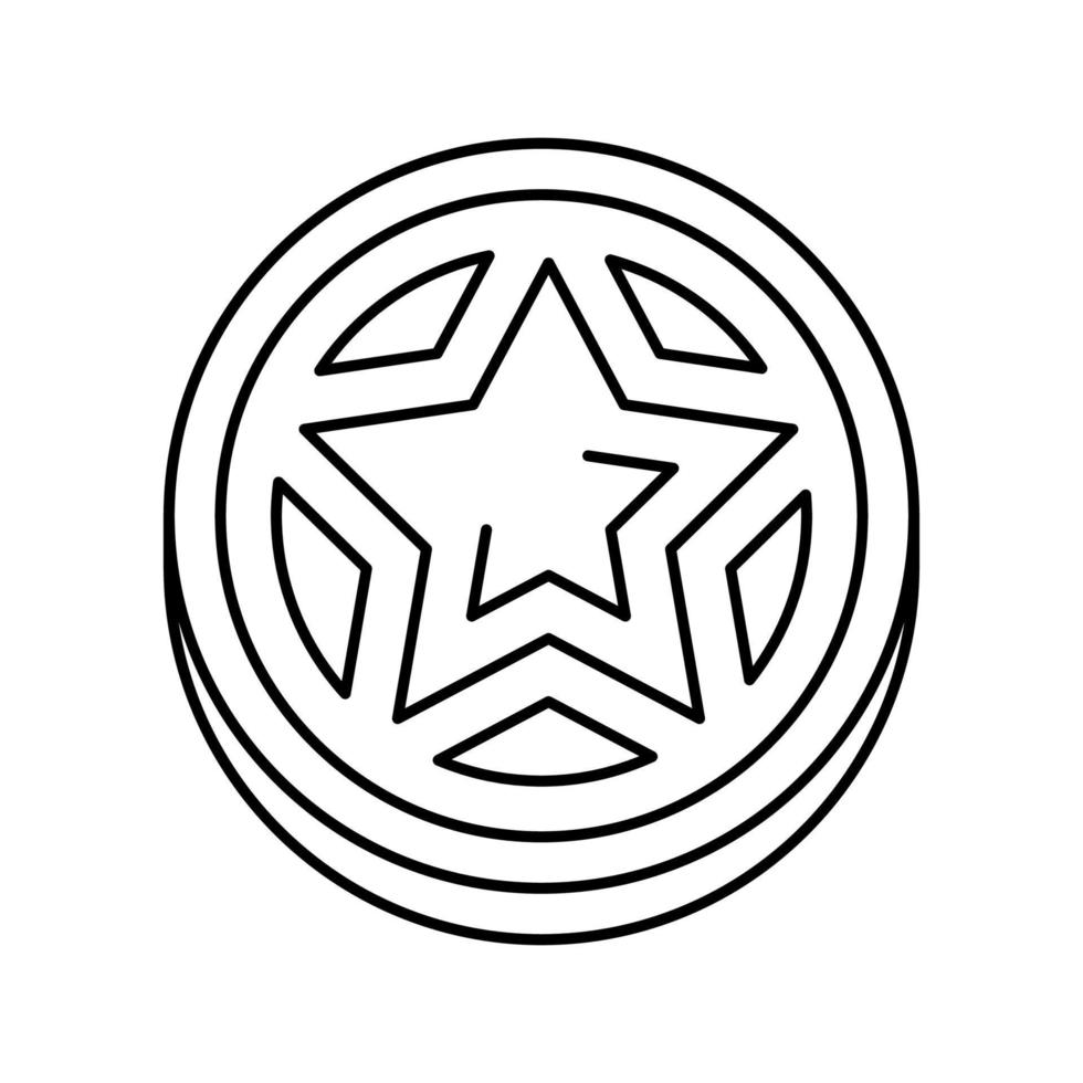illustration vectorielle d'icône de ligne de récompense de jeu d'étoile d'or vecteur