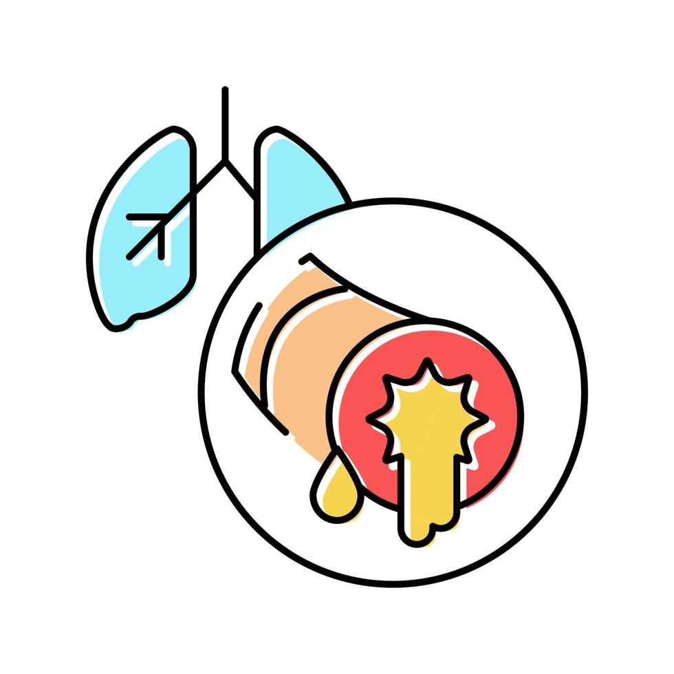 bronchectasie maladie respiratoire couleur icône illustration vectorielle vecteur