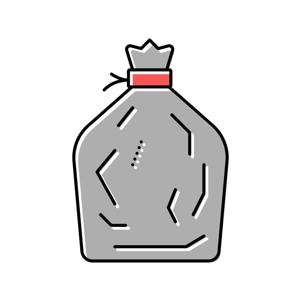 illustration vectorielle d'icône de couleur de sac à ordures vecteur