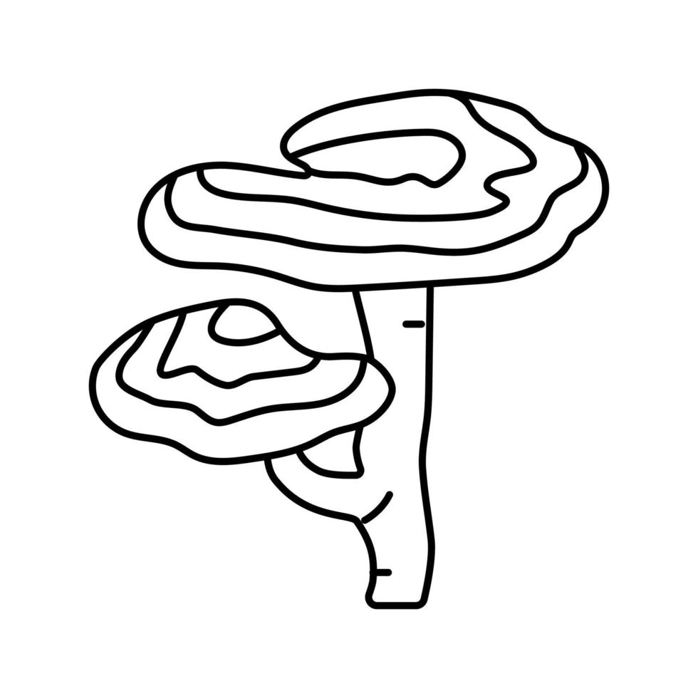 illustration vectorielle de l'icône de la ligne de champignons reishi vecteur