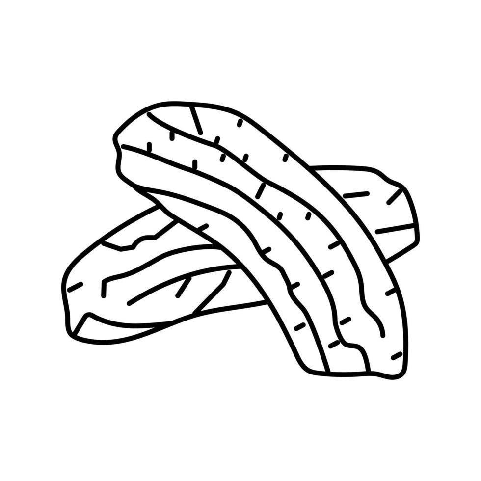 illustration vectorielle de l'icône de la ligne de fruits secs à la banane vecteur