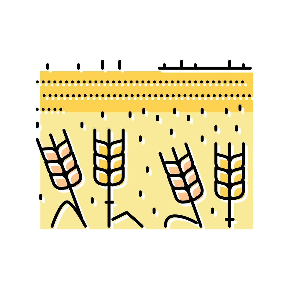 illustration vectorielle de l'icône de couleur jaune d'orge de champ vecteur