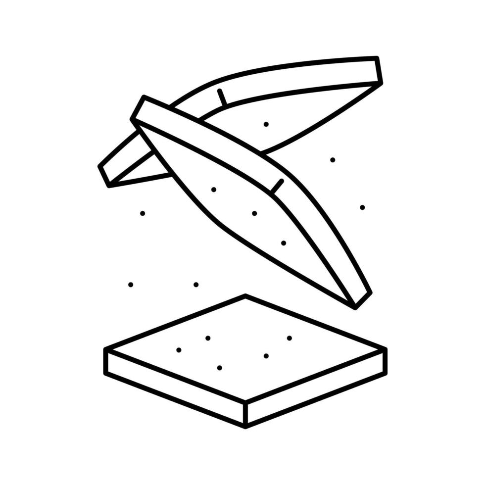 tranche de pain nourriture coupe ligne icône illustration vectorielle vecteur
