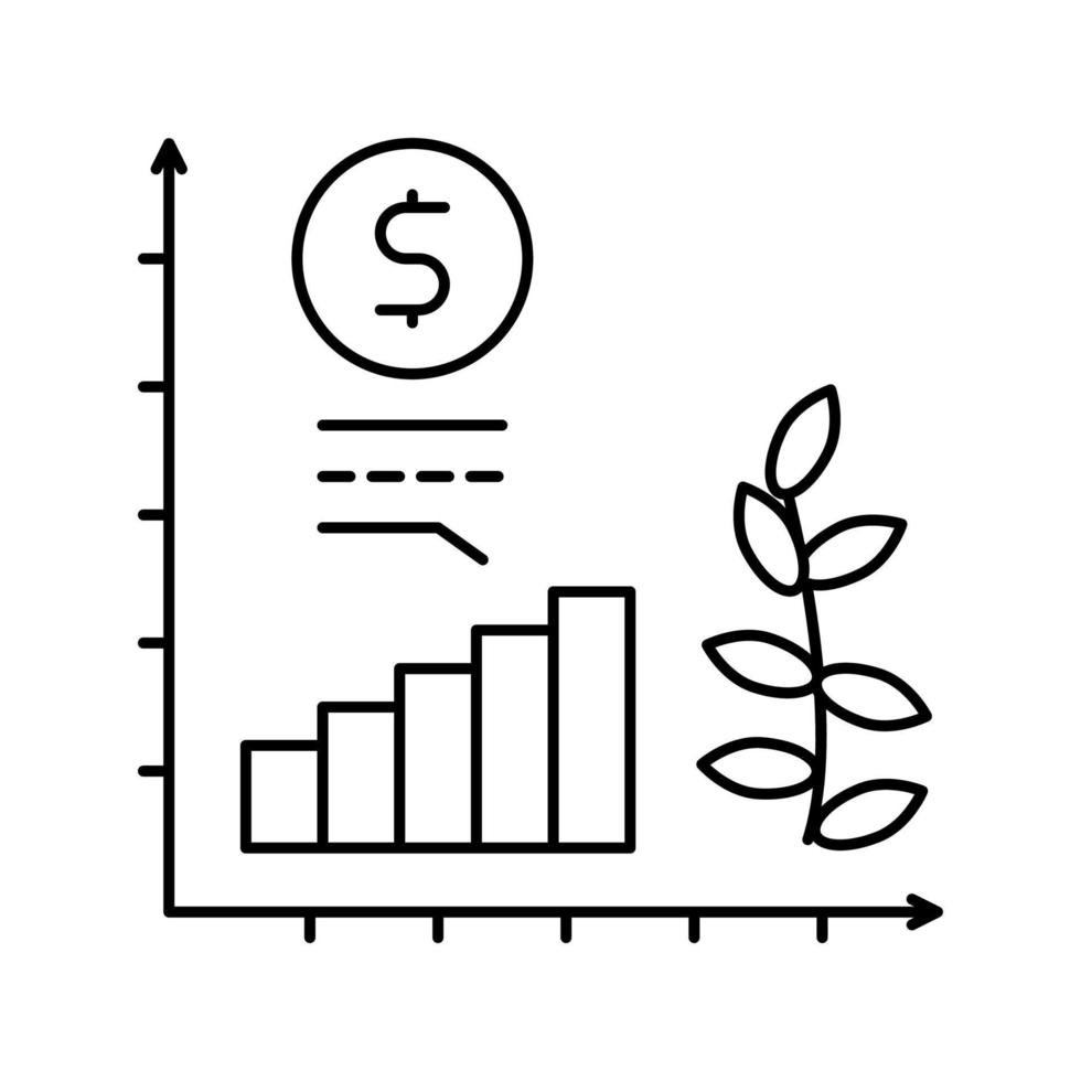 illustration vectorielle de l'icône de la ligne de croissance économique vecteur