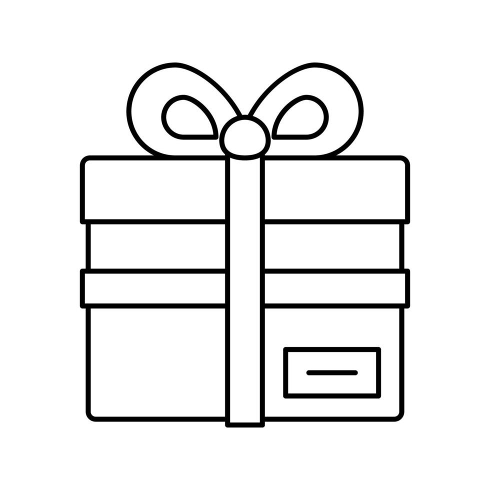 boîte-cadeau avec ruban arc ligne icône illustration vectorielle vecteur
