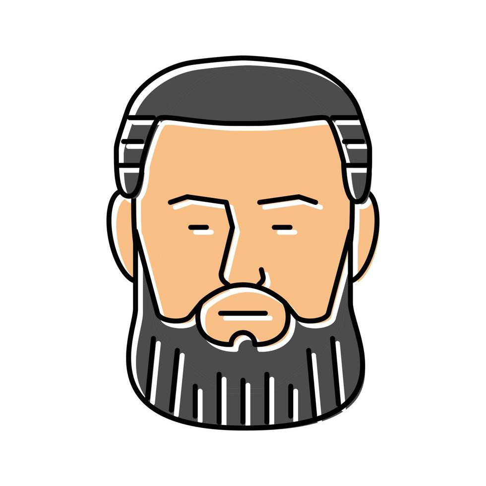 garibaldi barbe cheveux style couleur icône illustration vectorielle vecteur