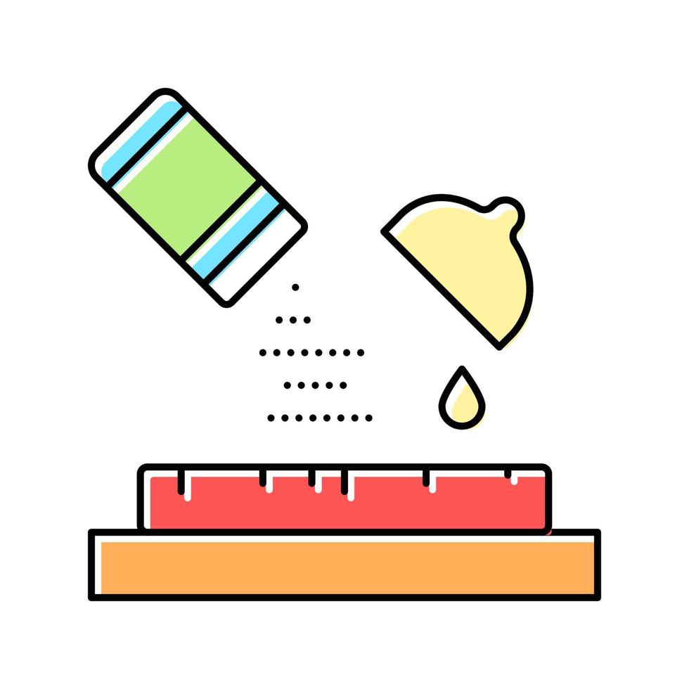 épices et jus de citron sur l'illustration vectorielle de l'icône de couleur de repas vecteur