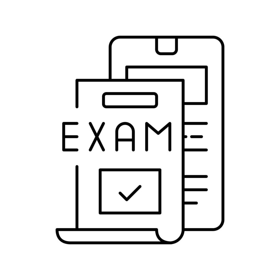 illustration vectorielle de l'icône de la ligne d'examen en ligne vecteur