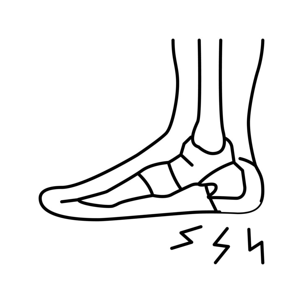 illustration vectorielle de l'icône de la ligne de la maladie de l'éperon calcanéen vecteur