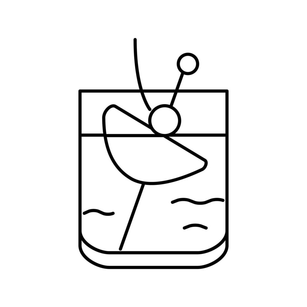 verre à cocktail sazerac boisson icône ligne illustration vectorielle vecteur
