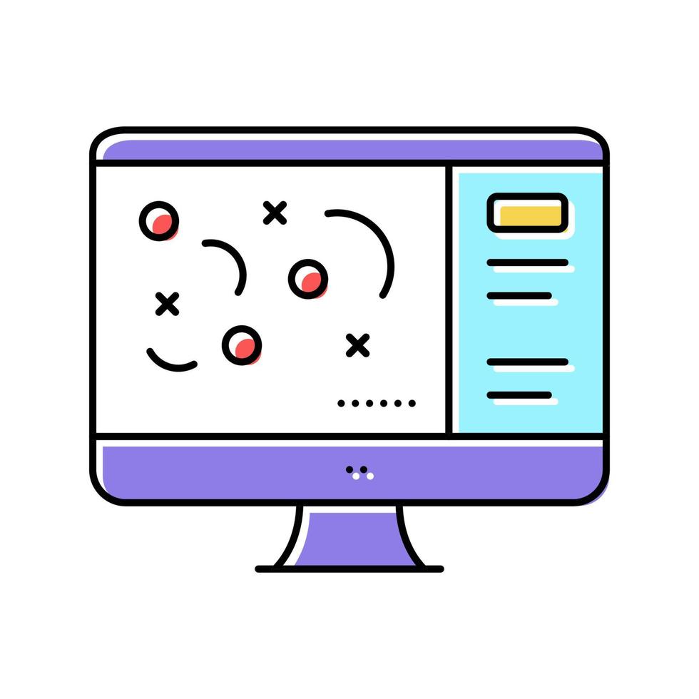 stratégie sur l'illustration vectorielle de l'icône couleur de l'écran de l'ordinateur vecteur