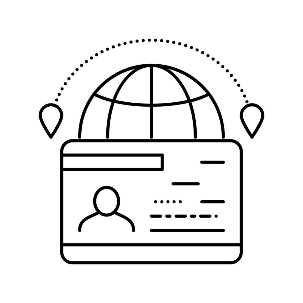 illustration vectorielle de l'icône de la ligne de visa d'immigration vecteur