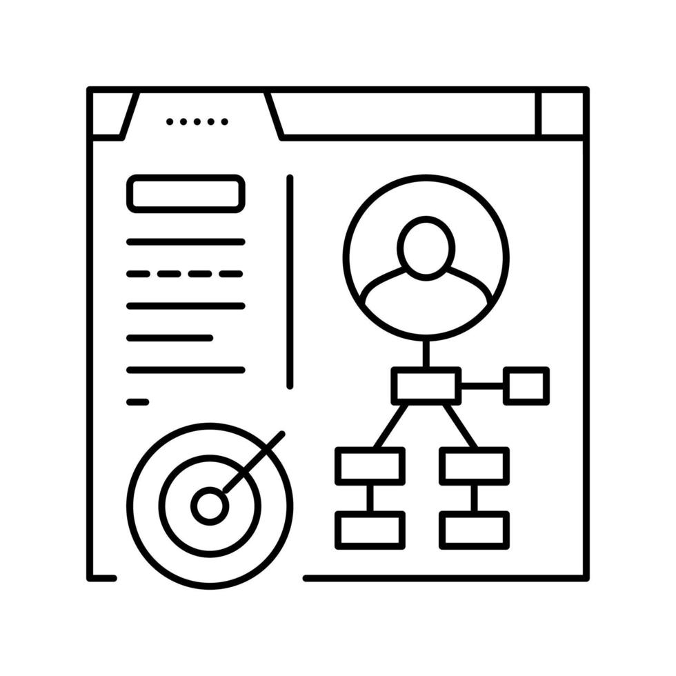illustration vectorielle de l'icône de la ligne de rapport d'analyse client vecteur