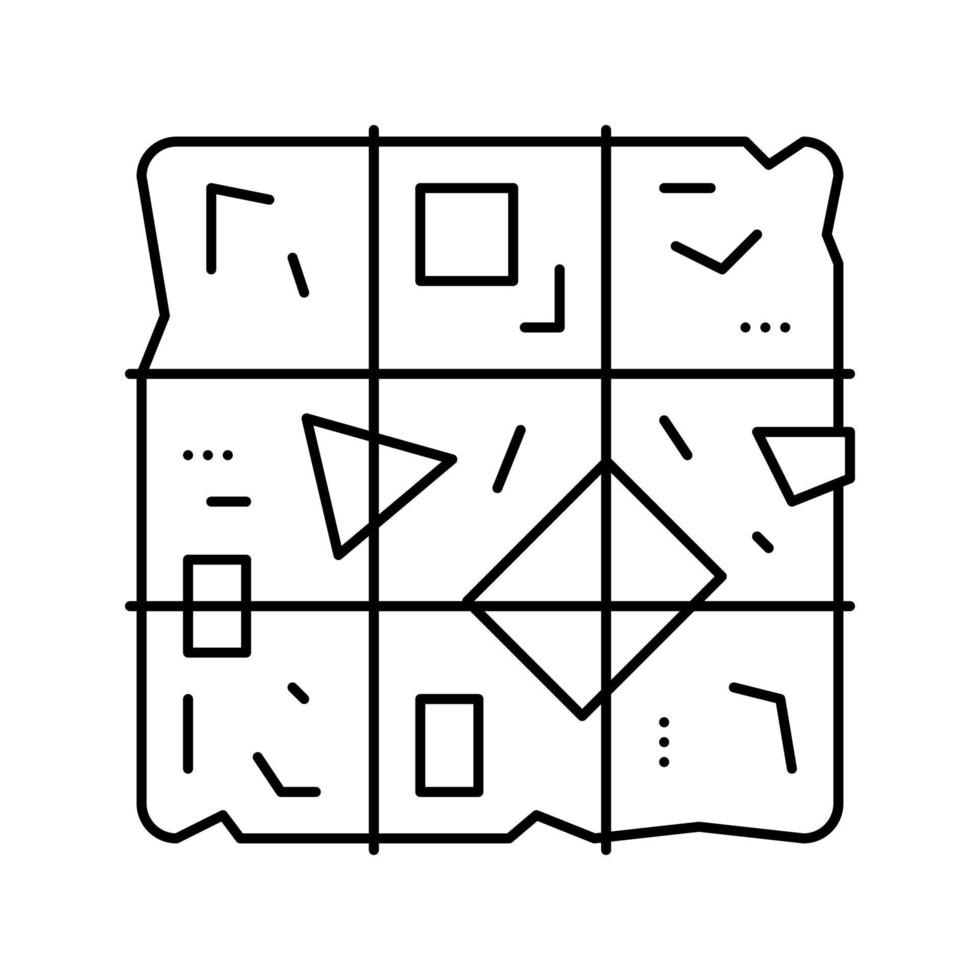 illustration vectorielle de l'icône de la ligne du cube de déchets triés vecteur