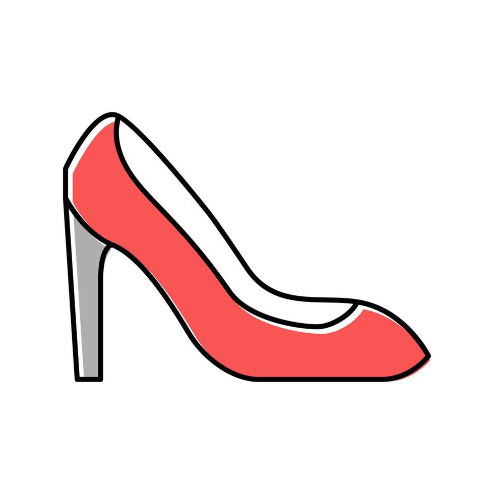 icône de couleur de chaussure femme illustration vectorielle de couleur vecteur