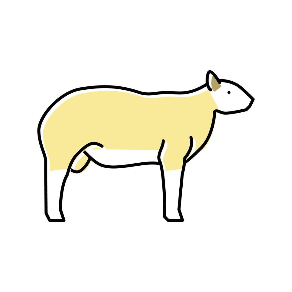 illustration vectorielle d'icône de couleur de mouton texel vecteur