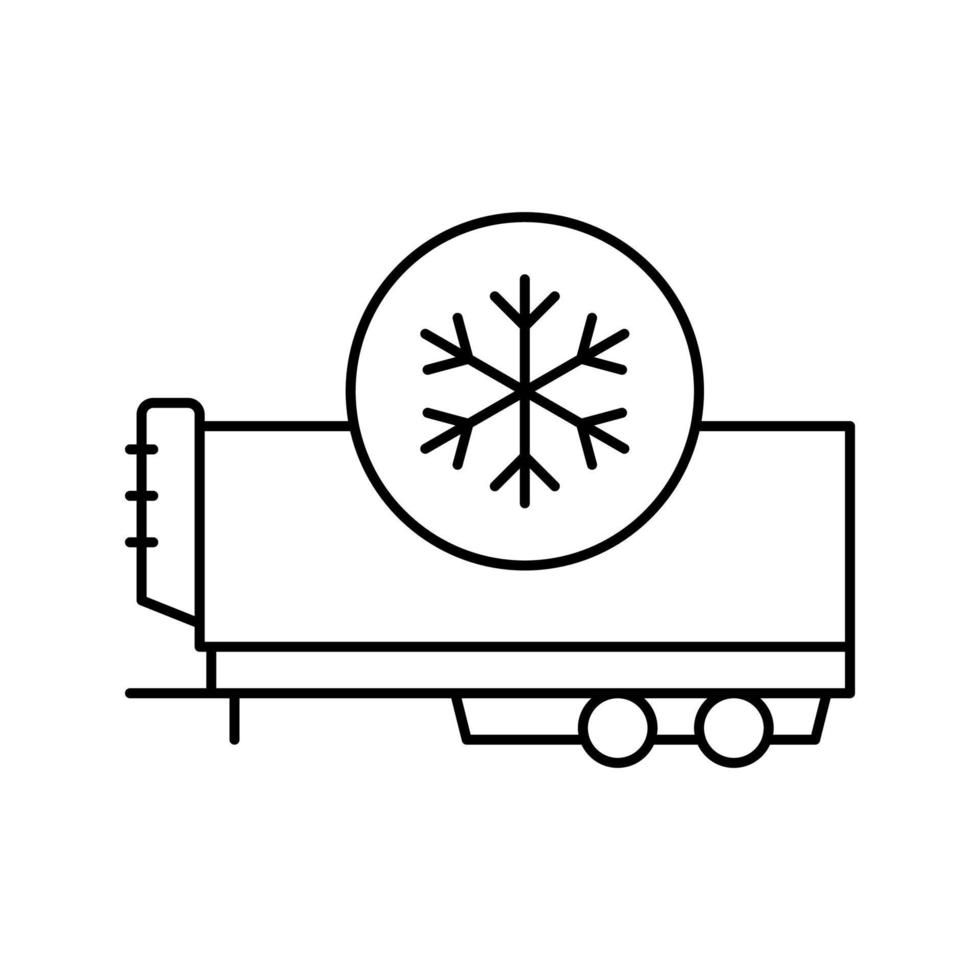 Illustration vectorielle de l'icône de la ligne de la remorque du réfrigérateur vecteur